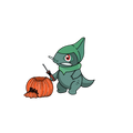 Axew Carvin' a Punkin' Sticker