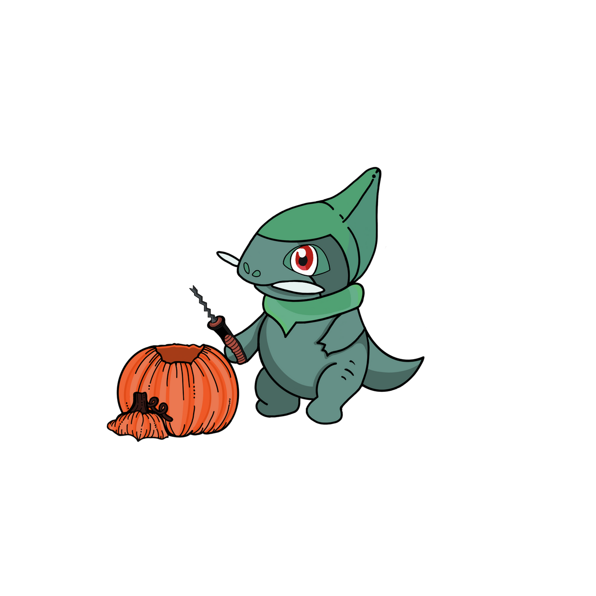 Axew Carvin' a Punkin' Sticker